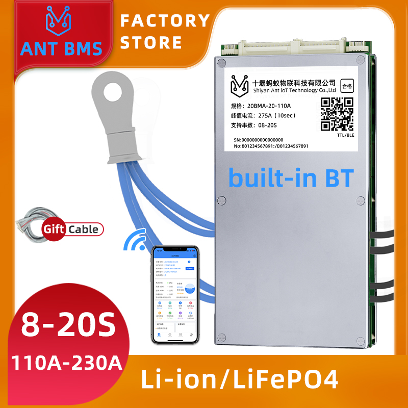 Smart Bms 24S 200A Bluetooth Lifepo4 - ANTスマートバランスBMS 8S-20S、内蔵Bluetooth搭載、8S 24S 72V 48V 16S